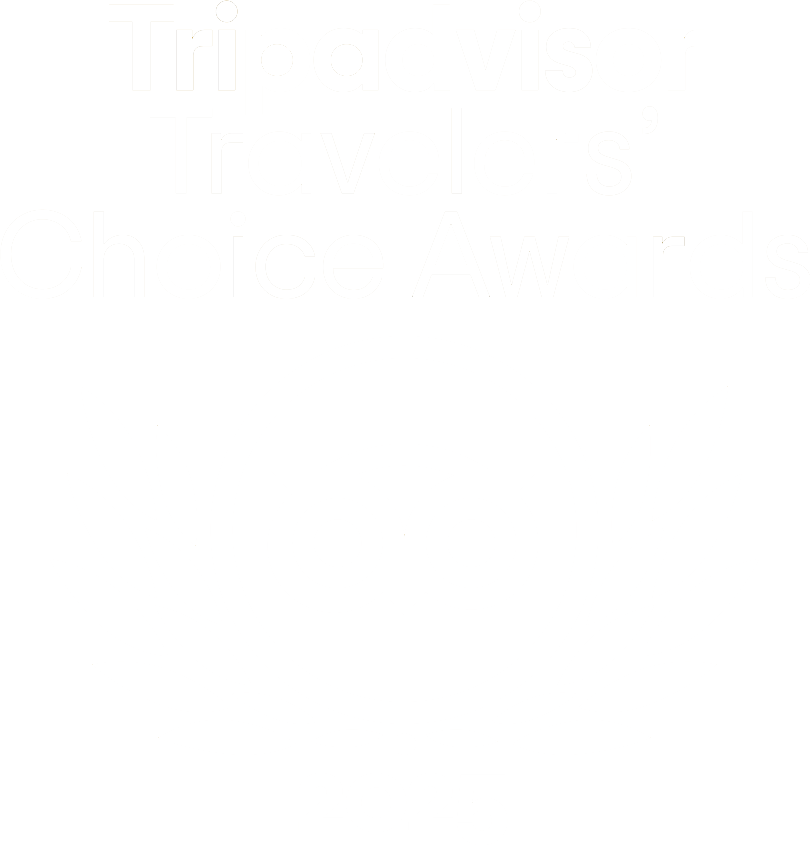 TA-LOGO-2025 Logo der „Travelers’ Choice Awards“ von TripAdvisor mit Eulensymbol und Lorbeerkranz-Elementen